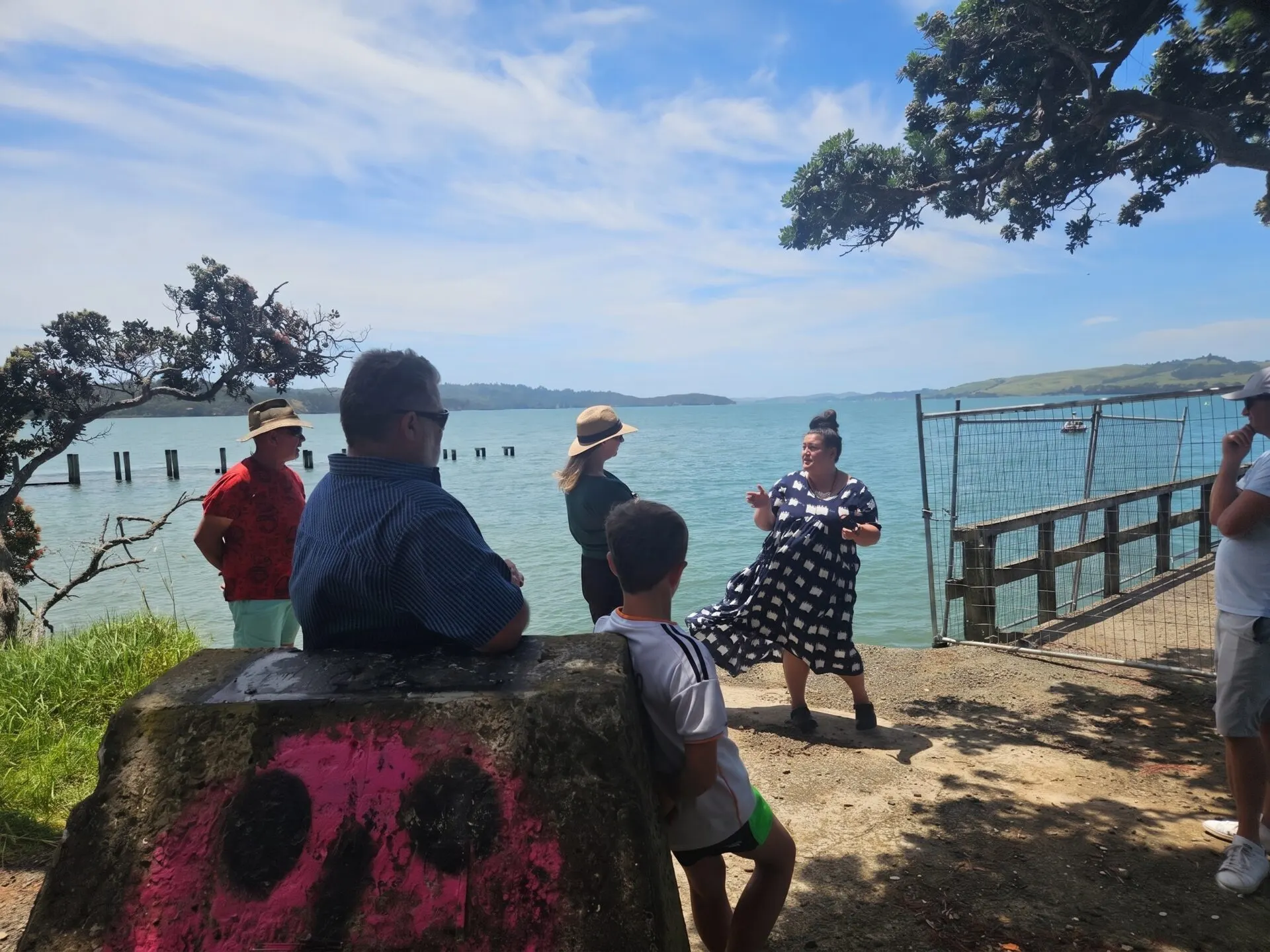 Tinopai locals at the harbour by the closed wharf, Kaipara